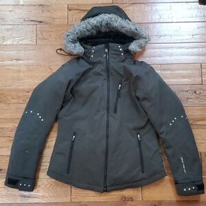 Obermeyer dark gray stud detail snow jacket